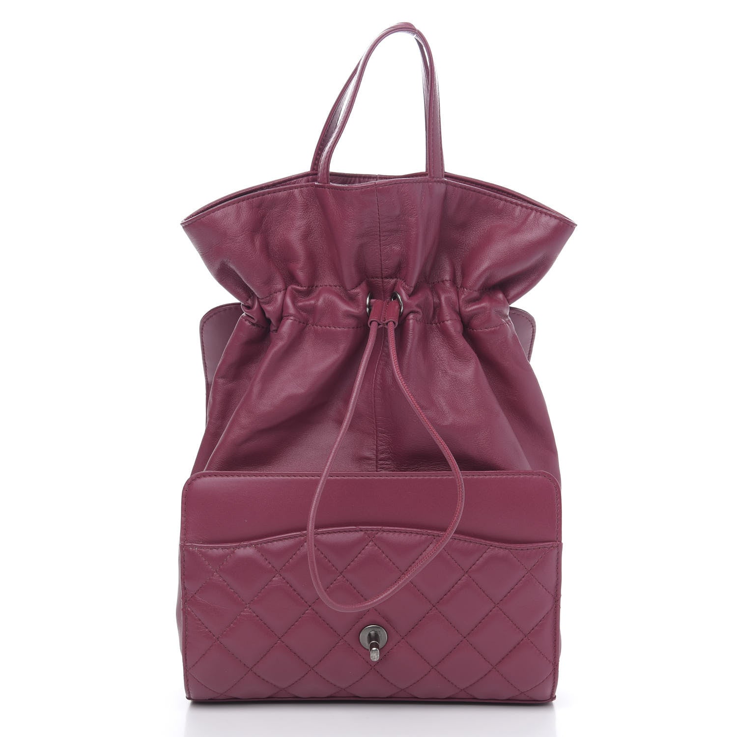 Chanel Lambskin Medium Grocery By Drawstring Shopping Bag Pink 3 of 11