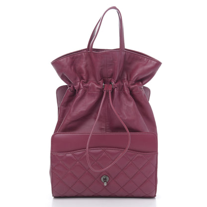 Chanel Lambskin Medium Grocery By Drawstring Shopping Bag Pink 3 of 11