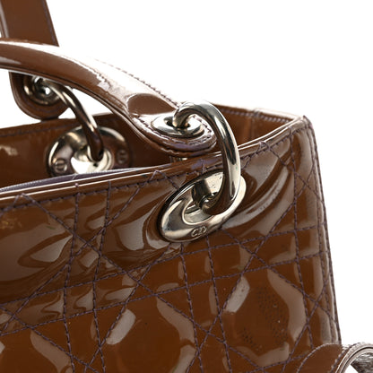 Christian Dior Patent Cannage Medium Lady Dior Brown 14 of 18