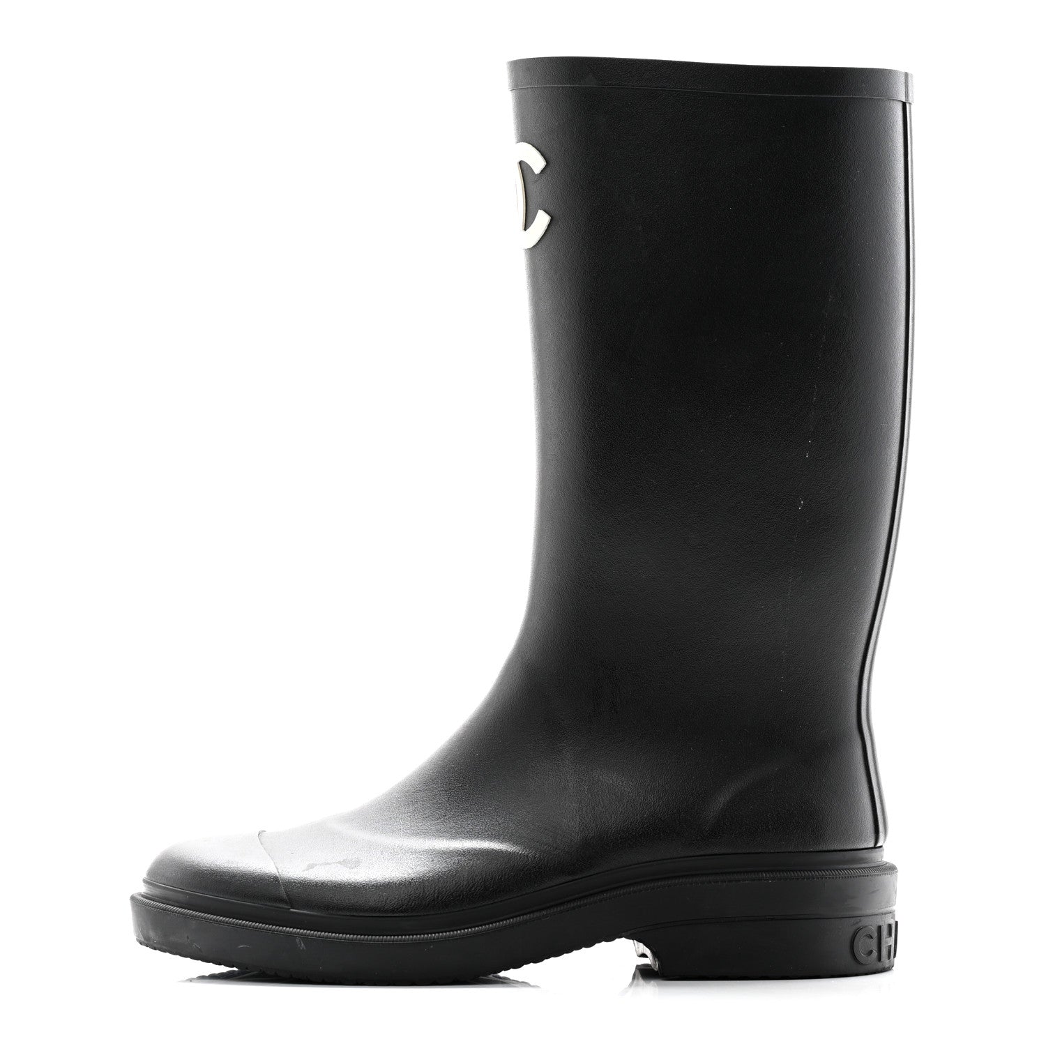 Chanel Caoutchouk CC High Boots 38 Black 1 of 19