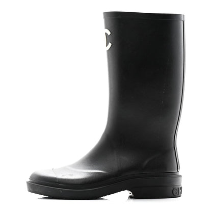 Chanel Caoutchouk CC High Boots 38 Black 1 of 19