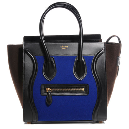 Celine Smooth Calfskin Felt Micro Tri-Color Luggage Indigo 1 of 8