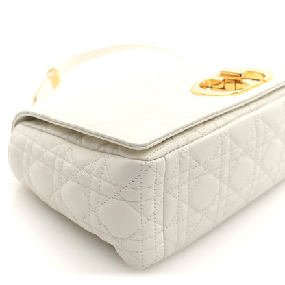 Christian Dior Grained Calfskin Cannage Large Caro Bag Ivory 9 of 10