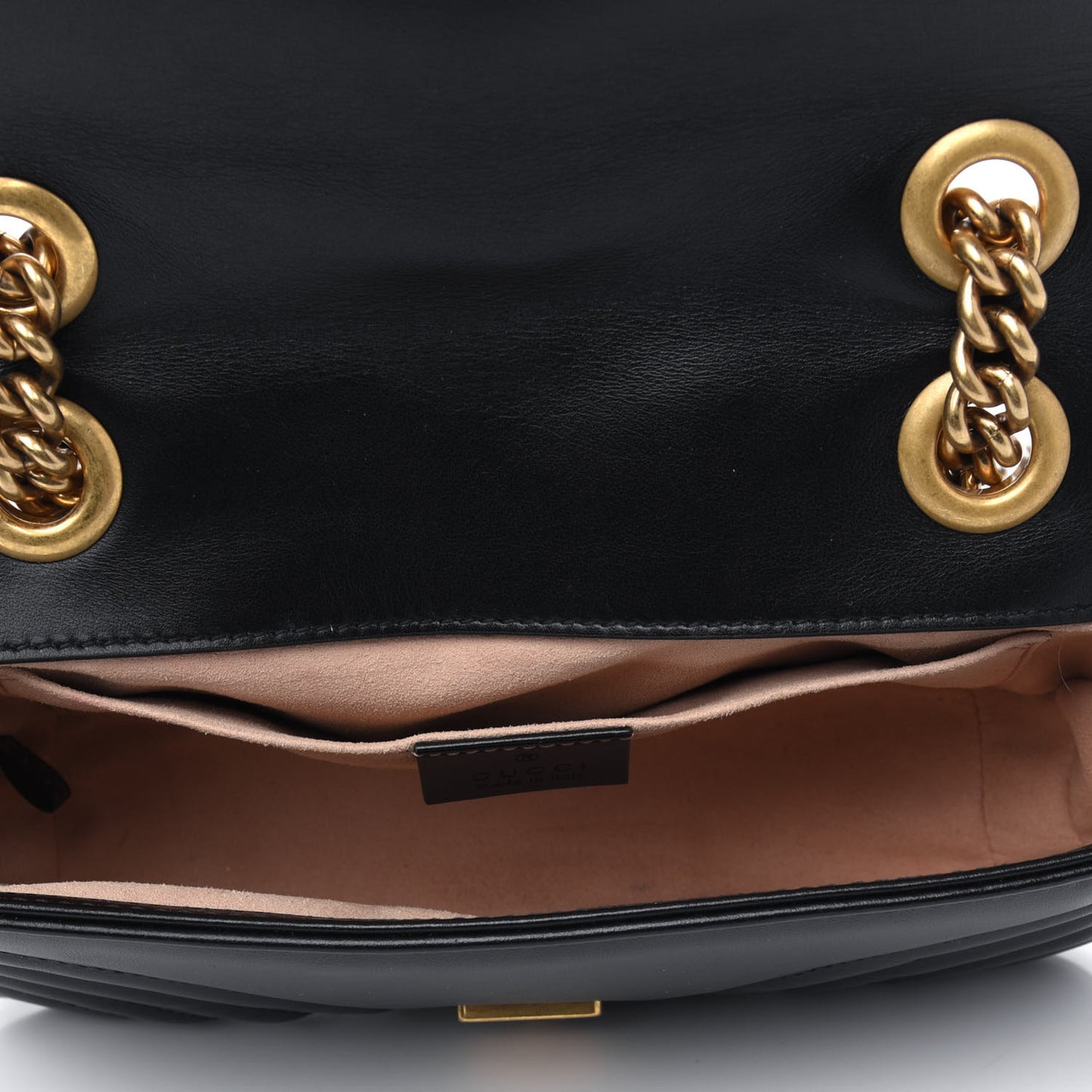 Calfskin Matelasse Mini GG Marmont Shoulder Bag Black