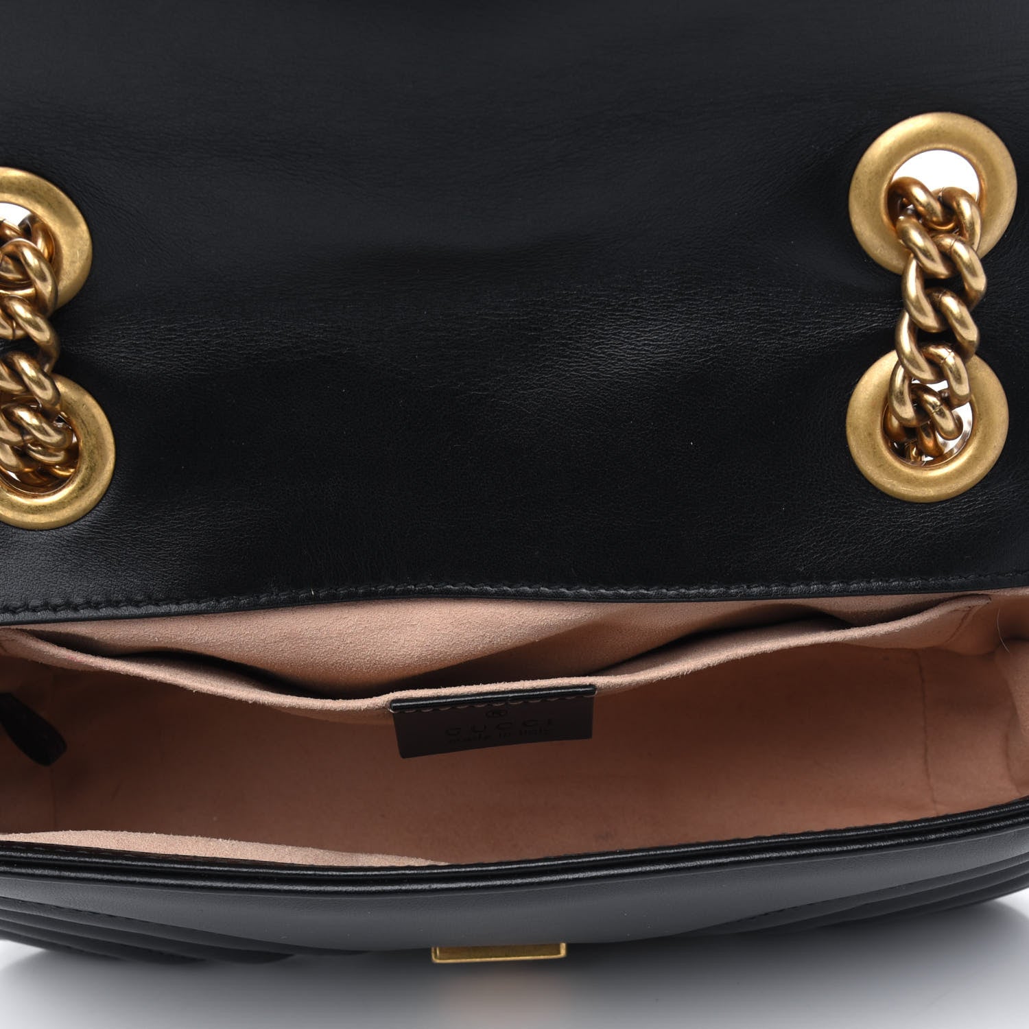 Gucci Calfskin Matelasse Mini GG Marmont Shoulder Bag Black 4 of 5