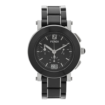 Fendi Stainless Steel Ceramic 38mm Chronograph Quartz Watch Black 1 of 5
