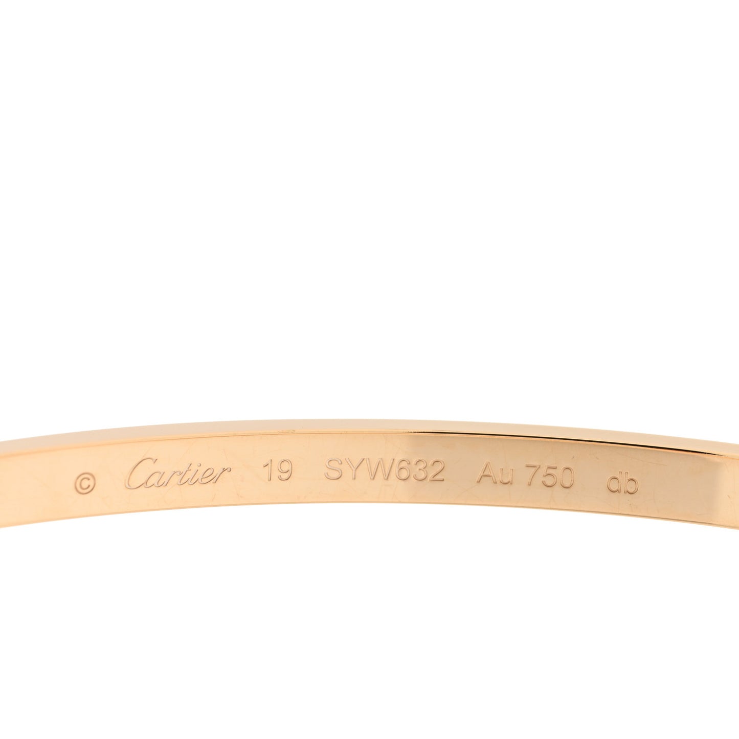 18K Yellow Gold Small LOVE Bracelet 19