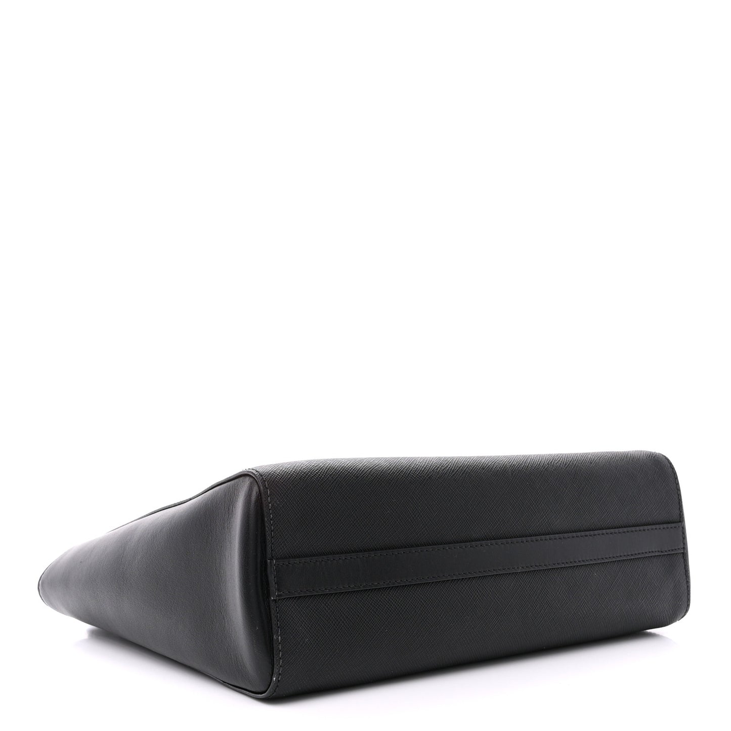 Saffiano Soft Calfskin Zippered Tote Black