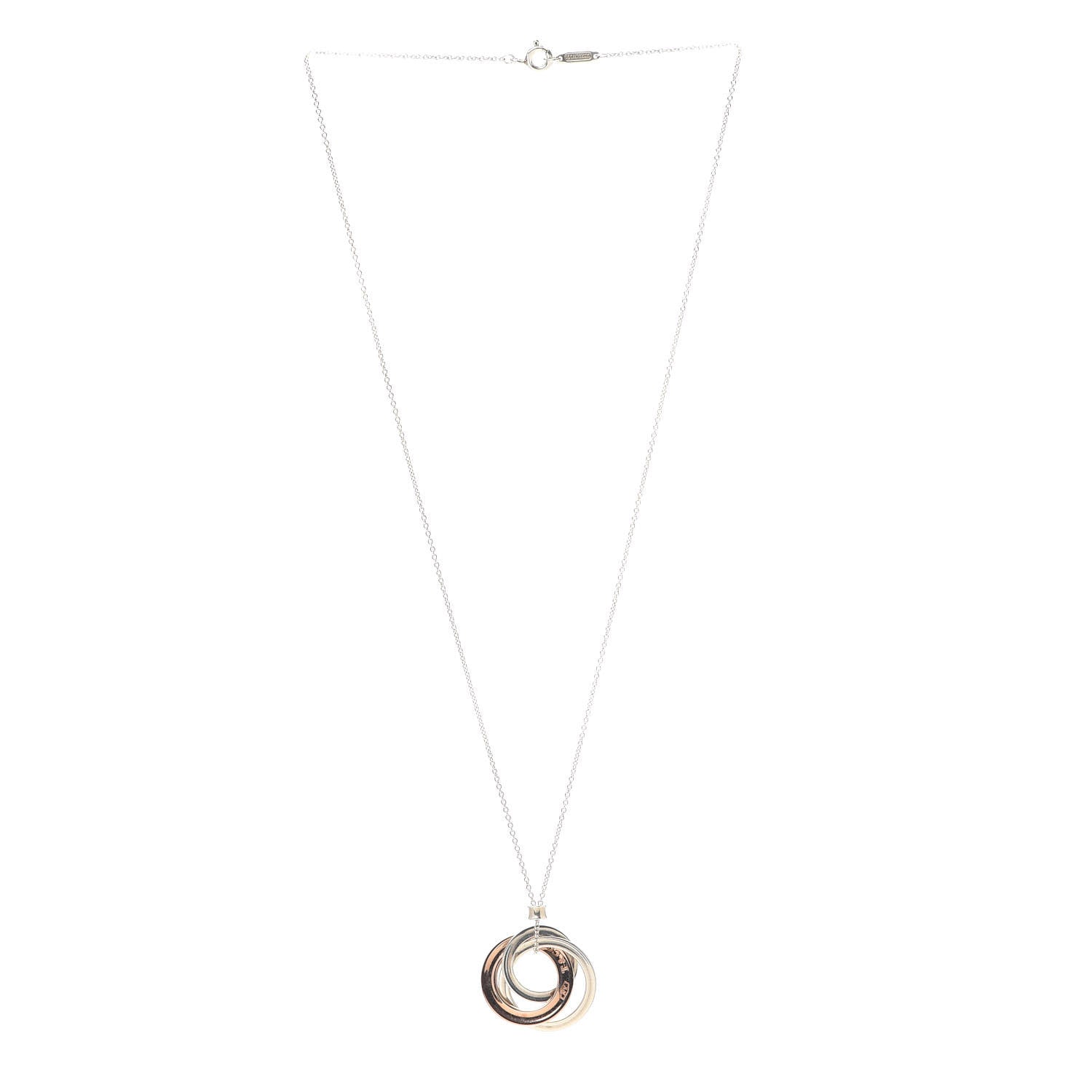 Tiffany Sterling Silver Rubedo 1837 Circles Pendant Necklace 3 of 5