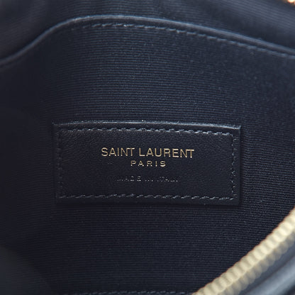 Saint Laurent Grain De Poudre Chevron Monogram Bill Pouch Black 6 of 8