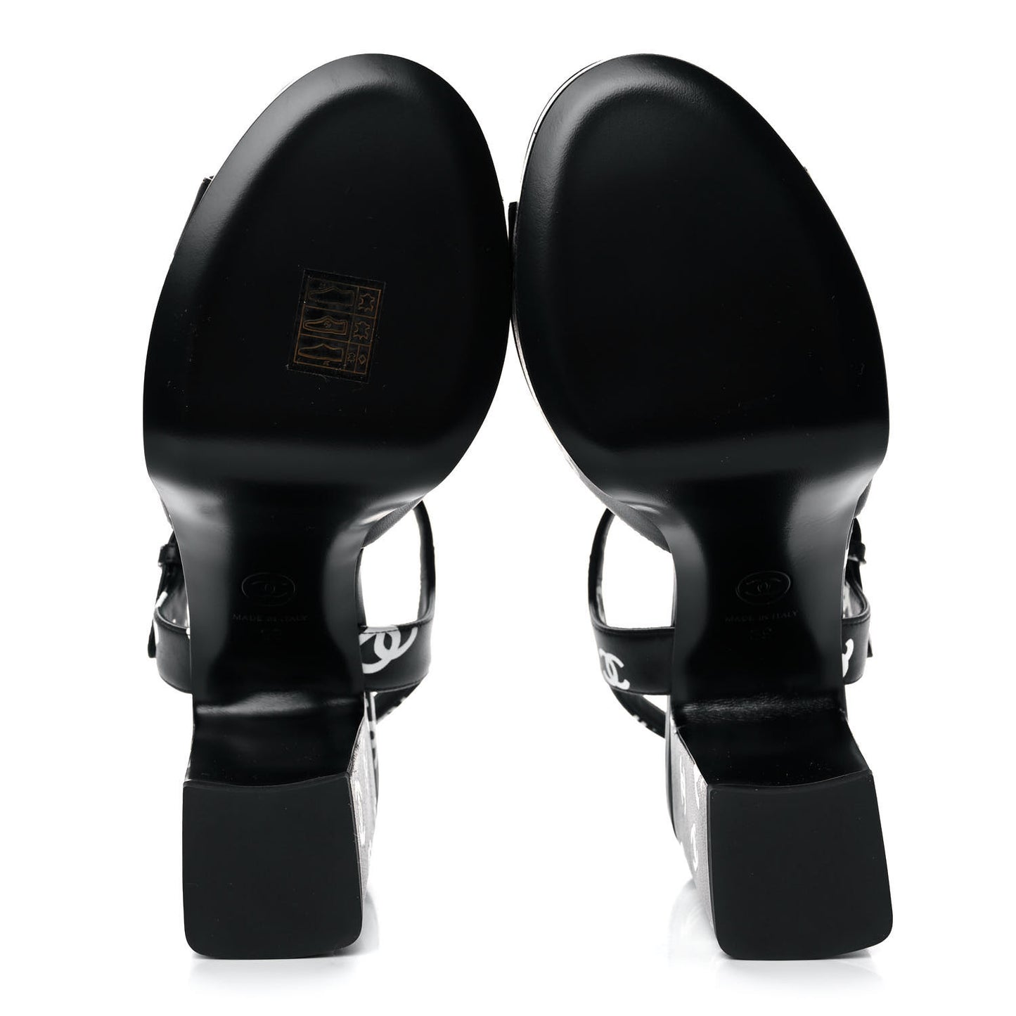 Printed Lambskin Coco Beach Platform Sandals 39 Black White