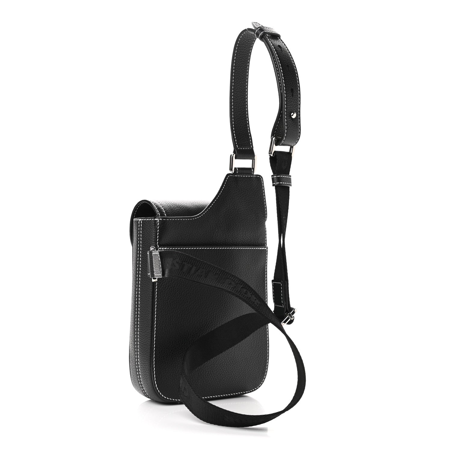 Christian Dior X SHAWN STUSSY Grained Calfskin Saddle Messenger Bag Black 3 of 11