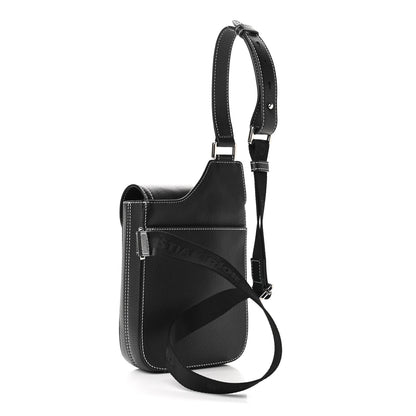 Christian Dior X SHAWN STUSSY Grained Calfskin Saddle Messenger Bag Black 3 of 11
