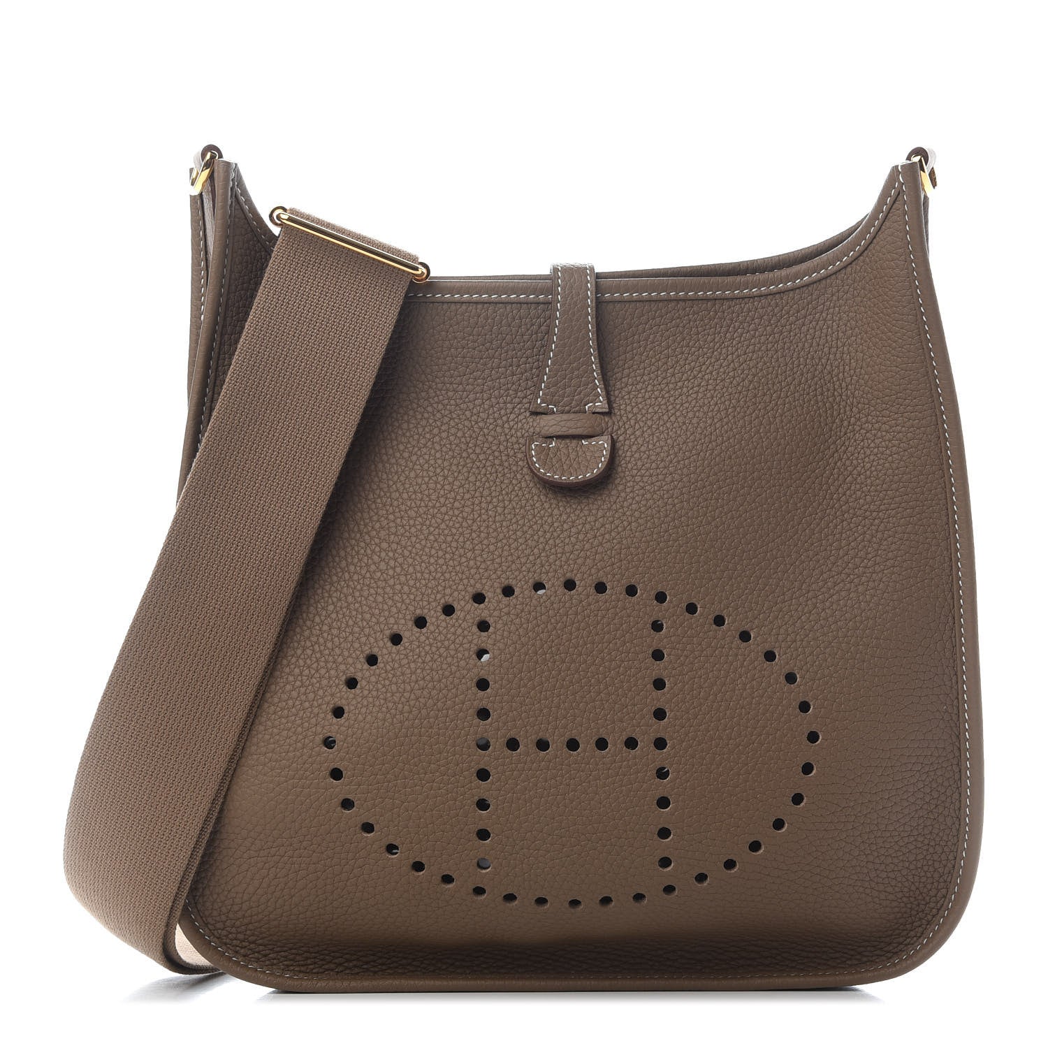 Hermes Taurillon Clemence Evelyne III PM Etoupe 1 of 10