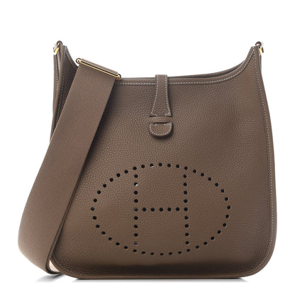 Hermes Taurillon Clemence Evelyne III PM Etoupe 1 of 10