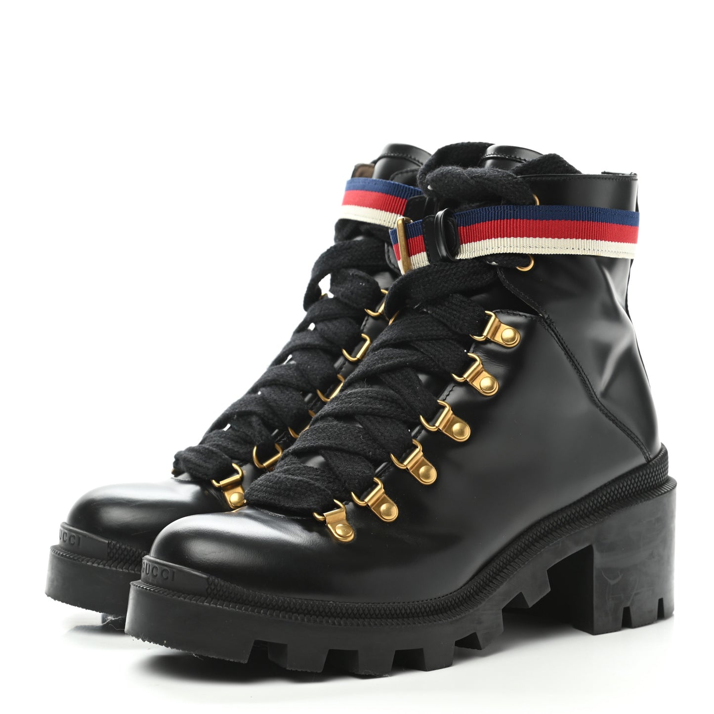 Calfskin Sylvie Web Womens Lace Up Combat Boots 37 Black