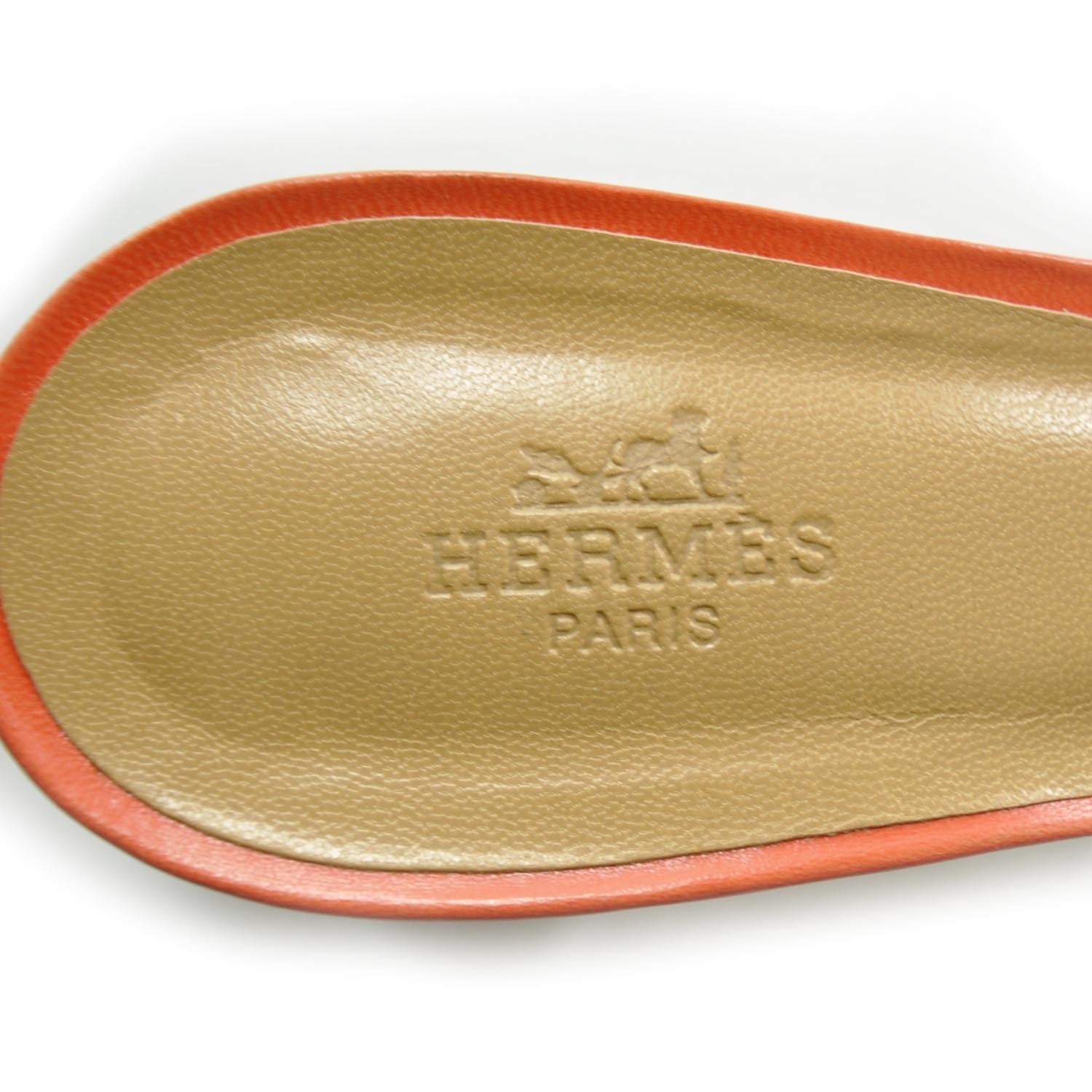 Hermes Patent Leather Oran Sandals 39 Orange 7 of 7