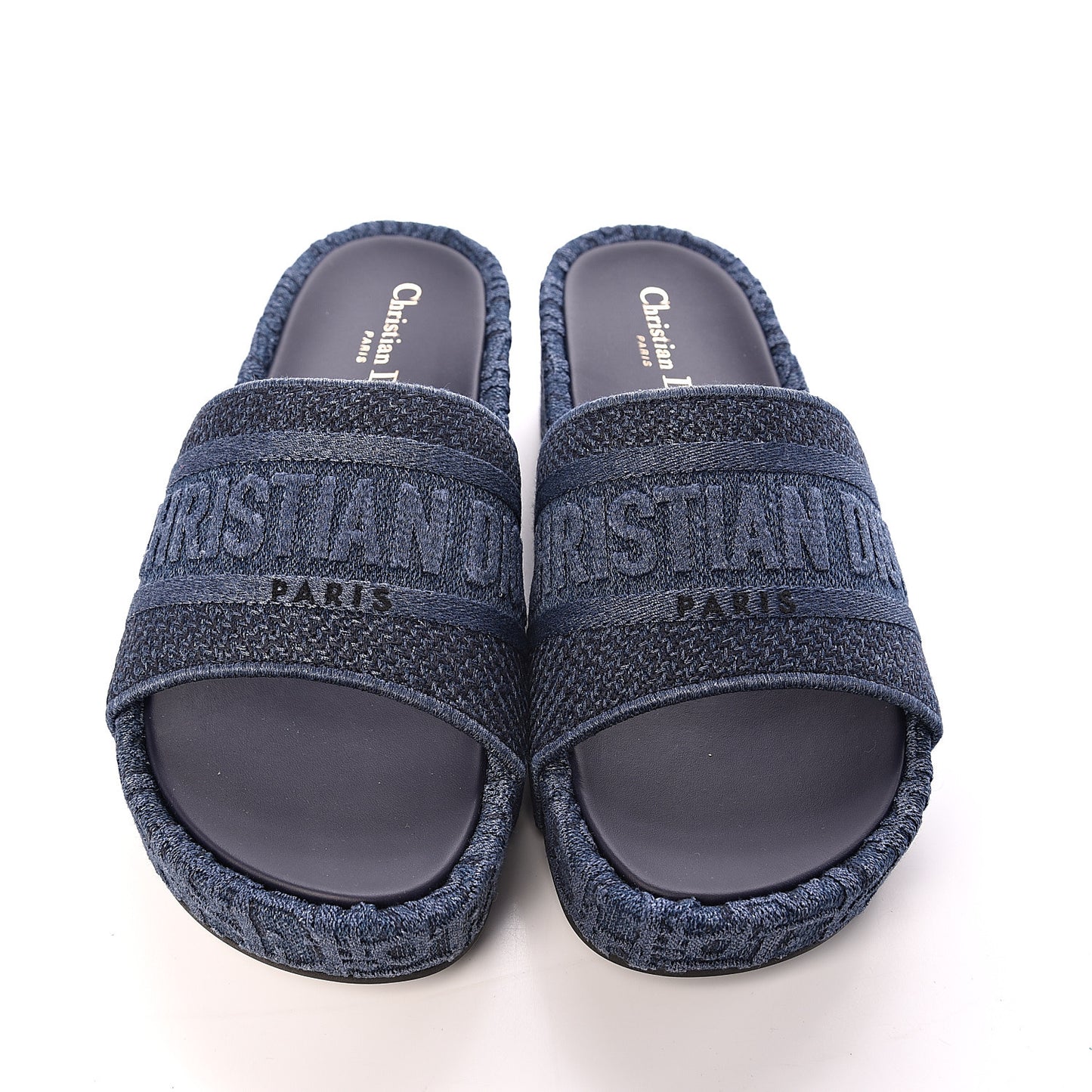 Oblique Denim D-Way Platform Sandal 39 Blue
