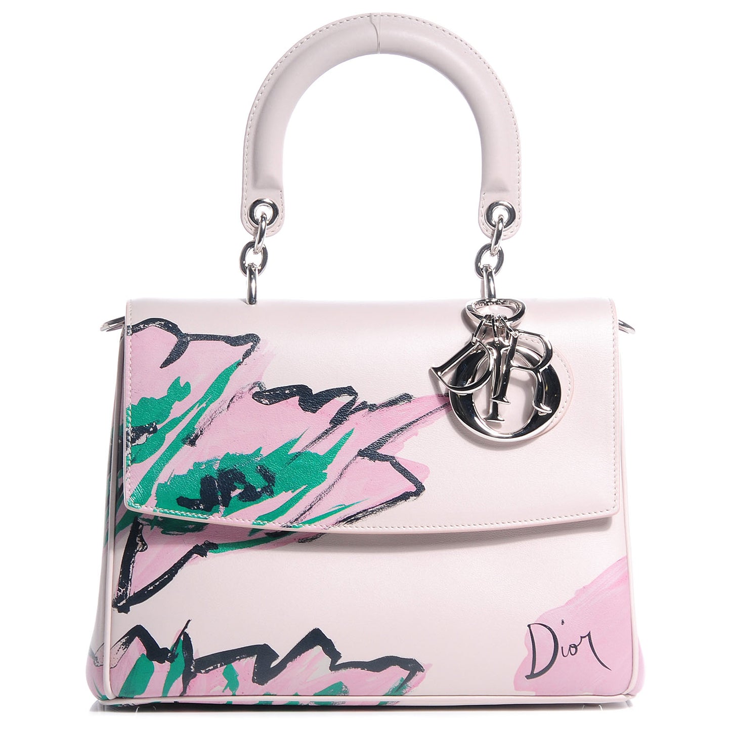 Smooth Calfskin Small Be Dior Flap Beige