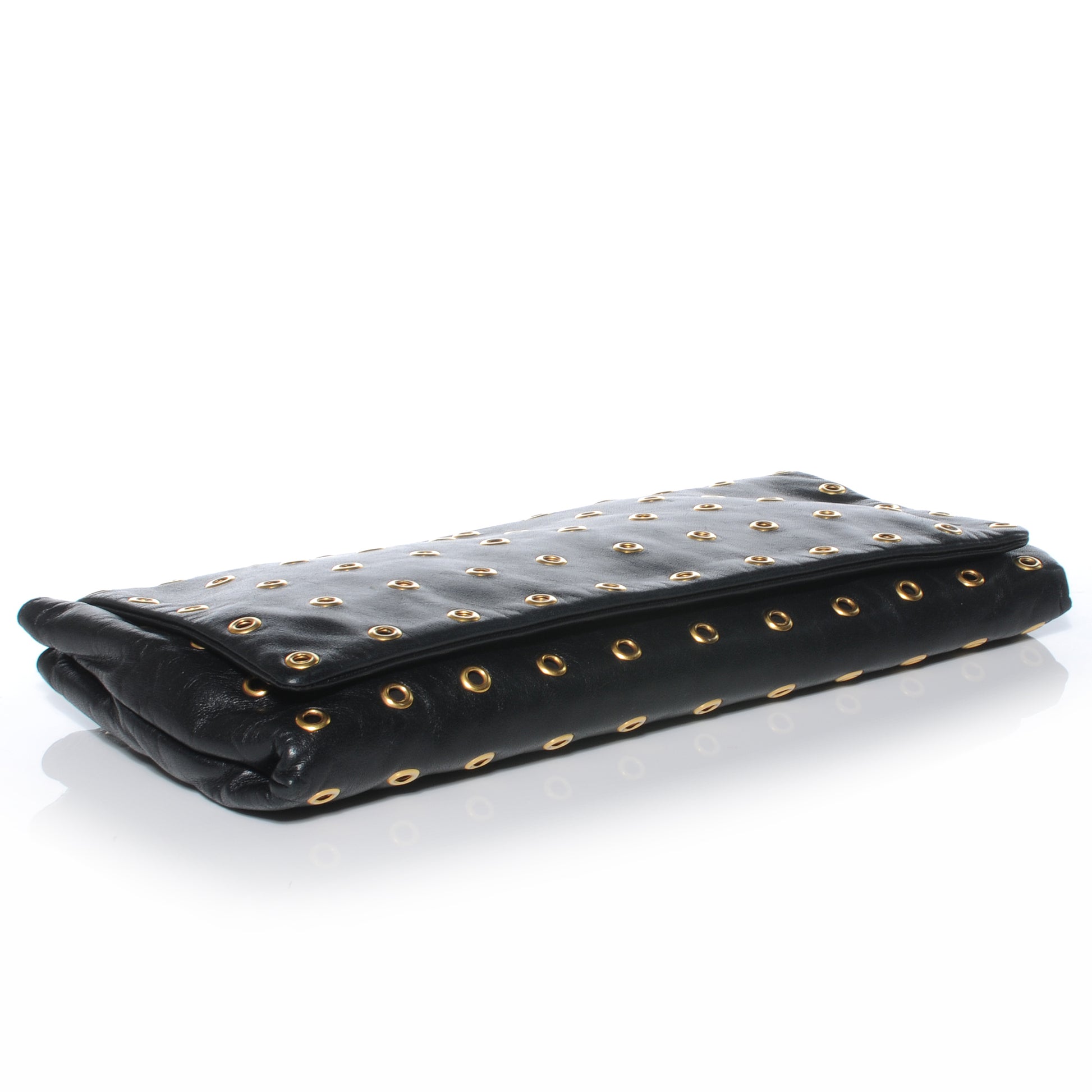 Prada Nappa Grommet Borchie Clutch Black 5 of 8