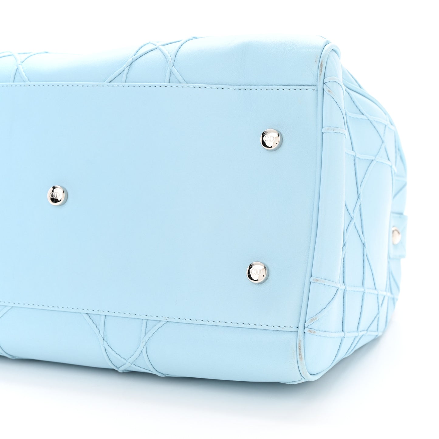 Lambskin Cannage Granville Polochon Light Blue