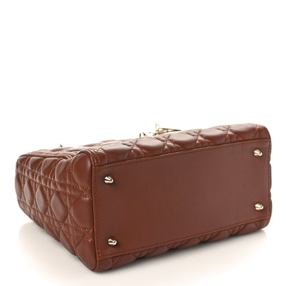 Christian Dior Lambskin Cannage Medium Lady Dior Brown 4 of 15