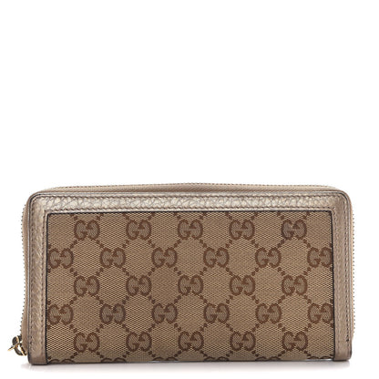 Gucci Monogram Bamboo Tassel Zip Around Wallet Gold 1 of 8