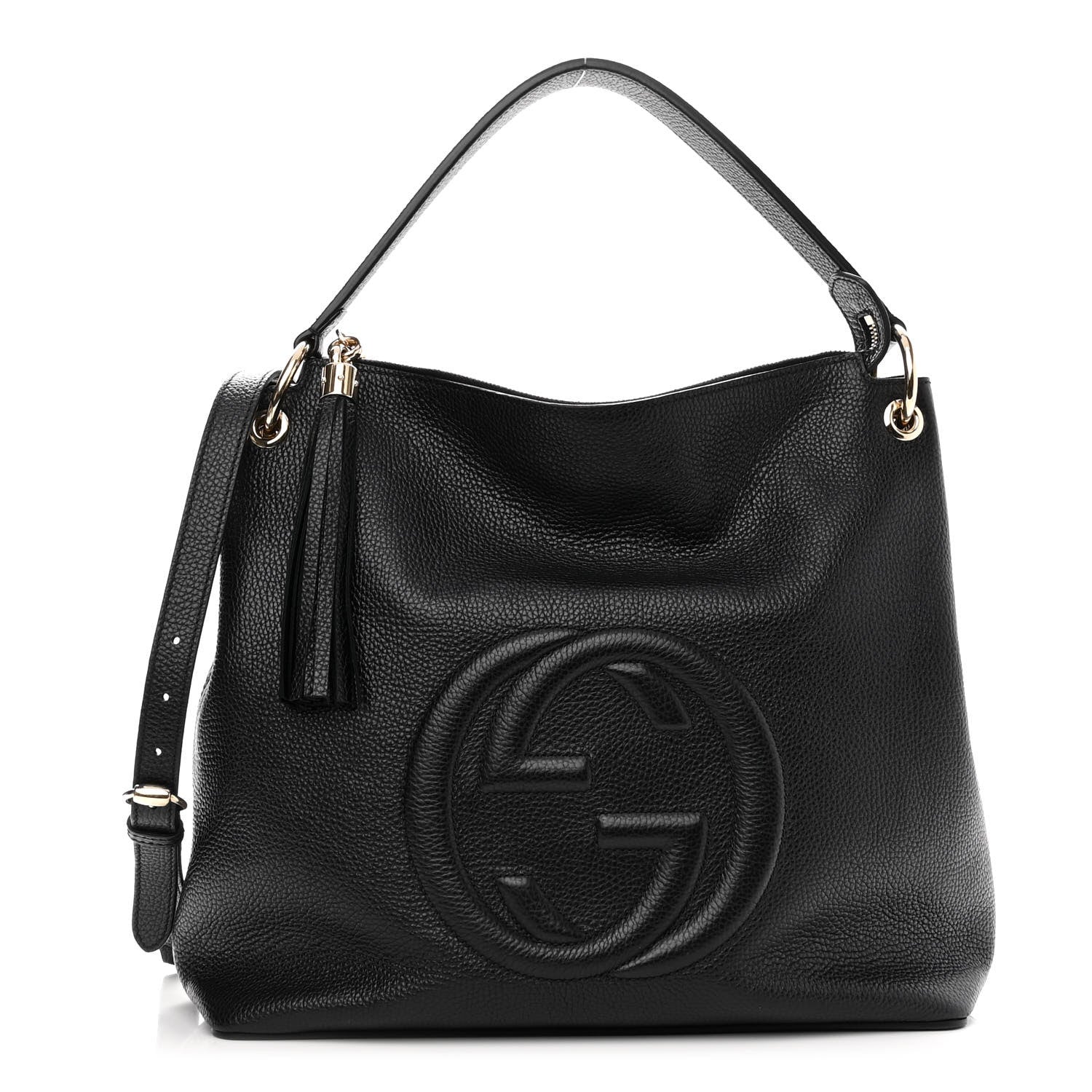 Gucci Pebbled Calfskin Large Soho Hobo Black 1 of 9