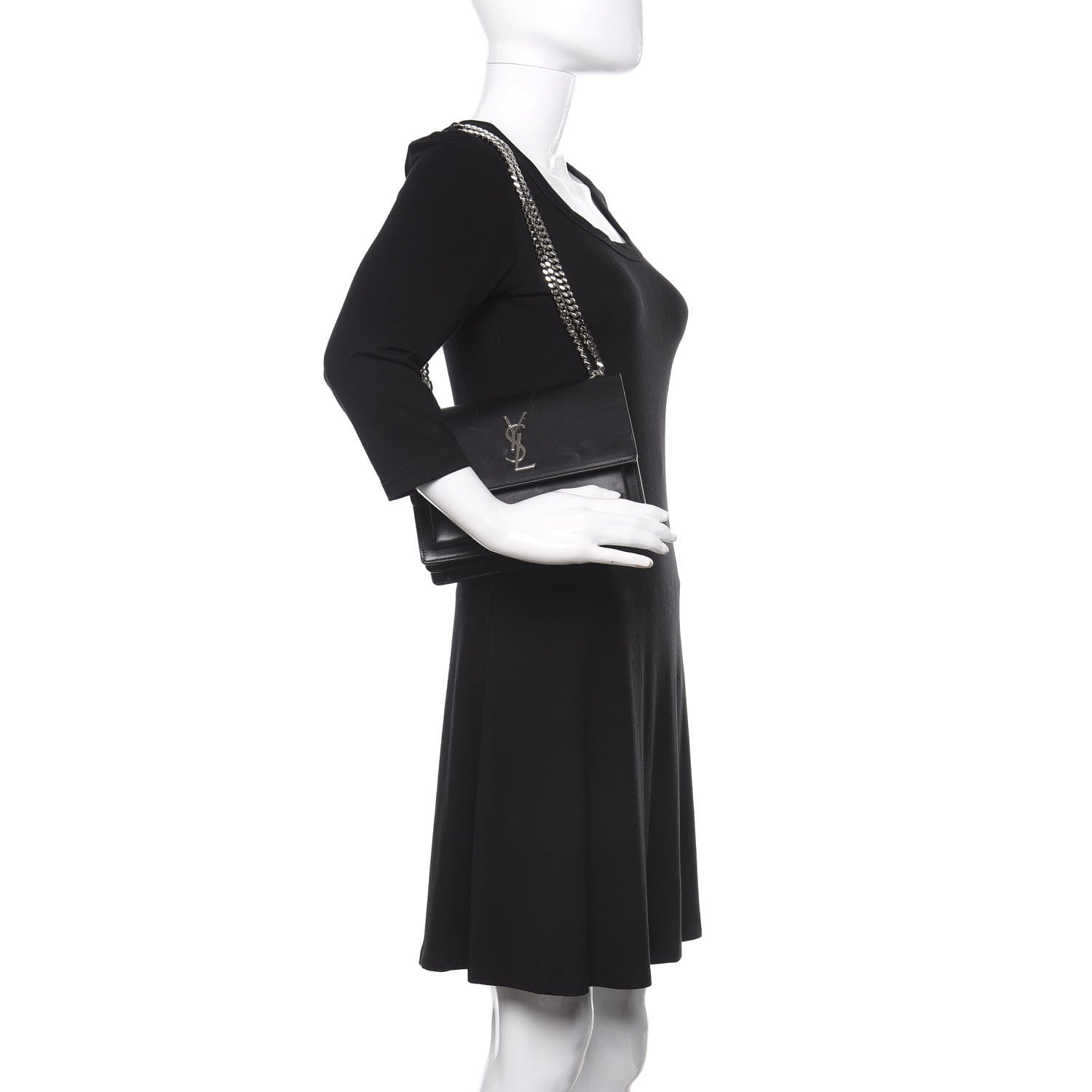 Saint Laurent Calfskin Medium Monogram Sunset Black 2 of 19