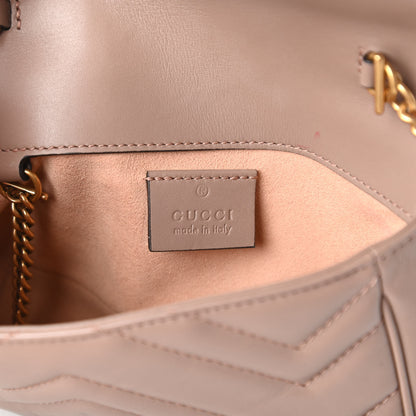 Gucci Calfskin Matelasse Super Mini GG Marmont Shoulder Bag Porcelain Rose 8 of 10