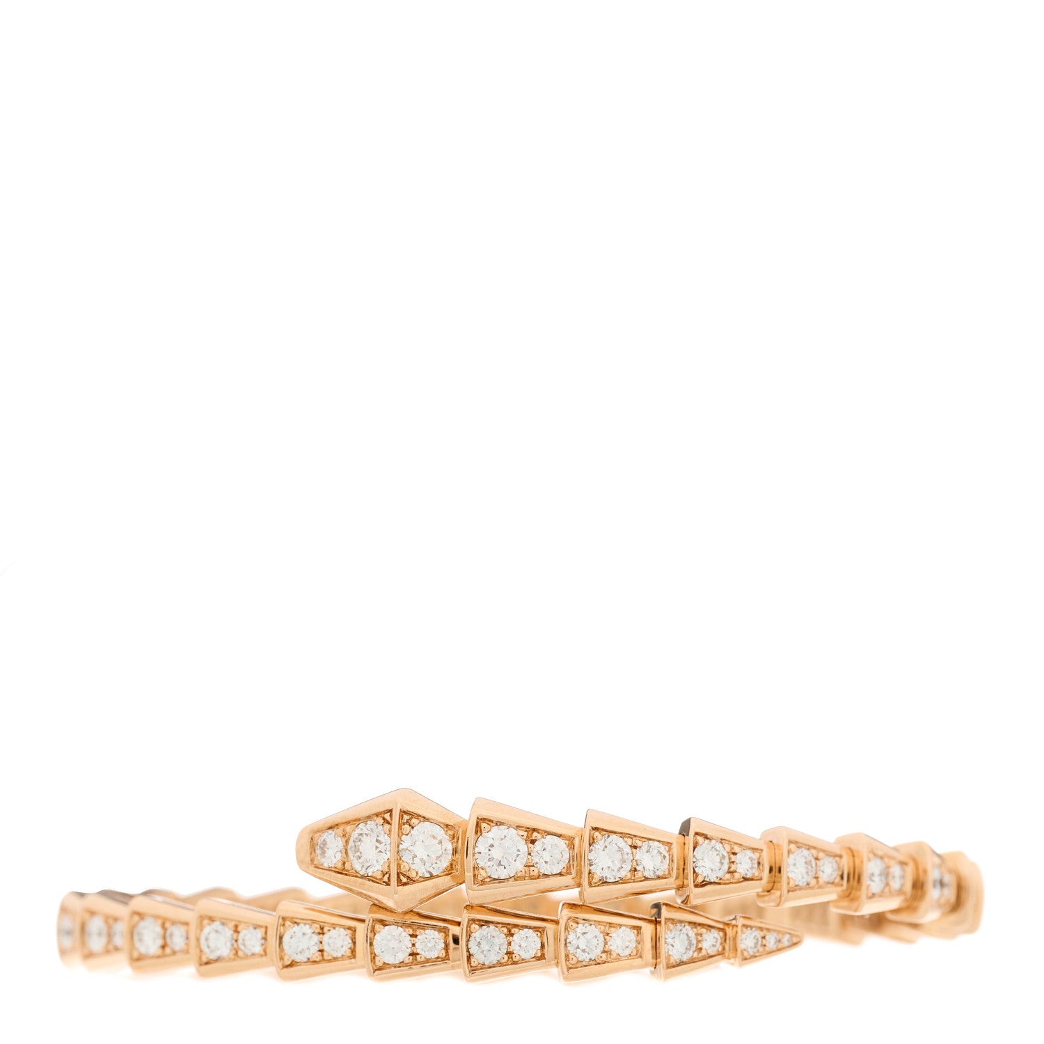 Bulgari 18K Rose Gold Diamond Serpenti Viper Pave Bracelet M 1 of 3