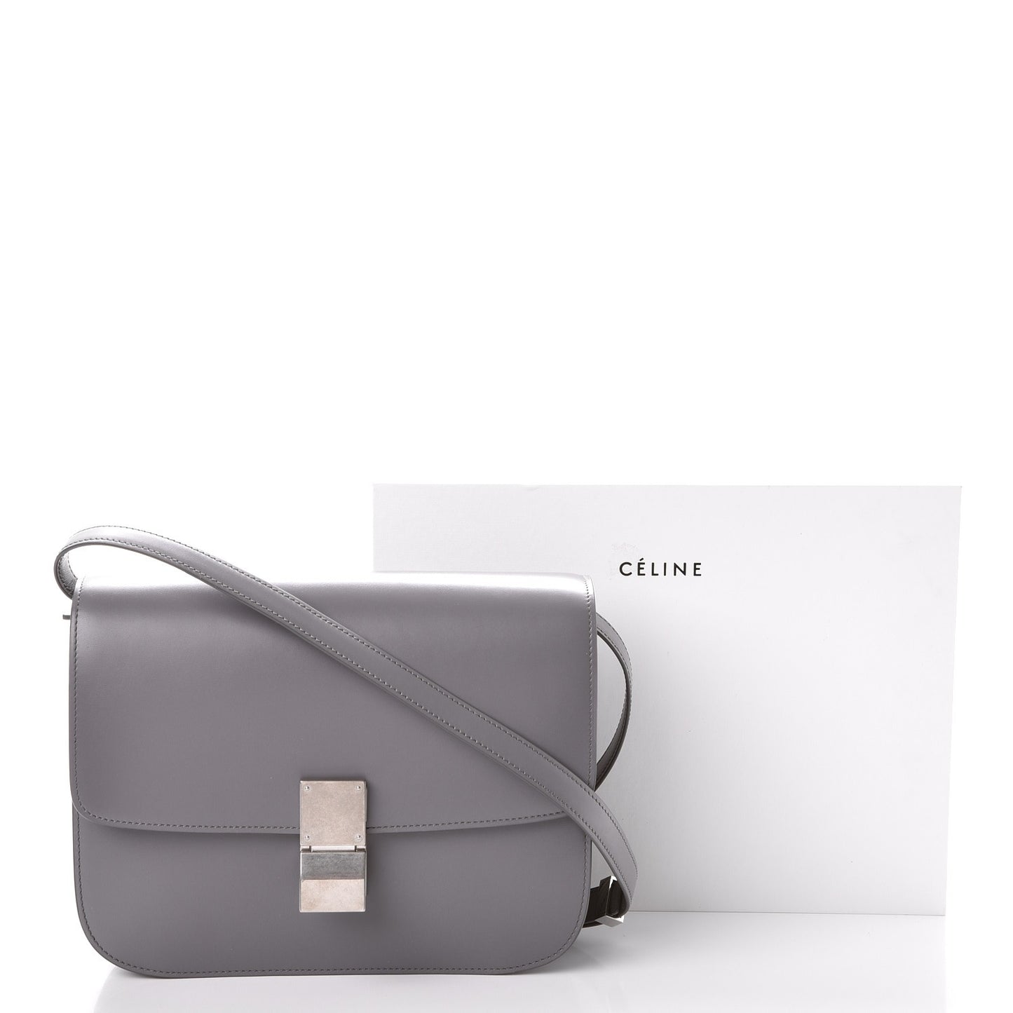 Smooth Calfskin Medium Classic Box Flap Bag Storm