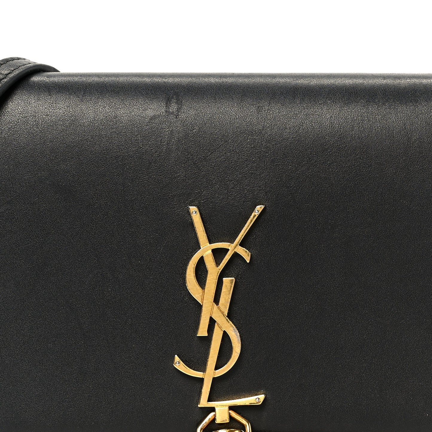 Smooth Calfskin Classic Monogram Kate Tassel Chain Wallet Black