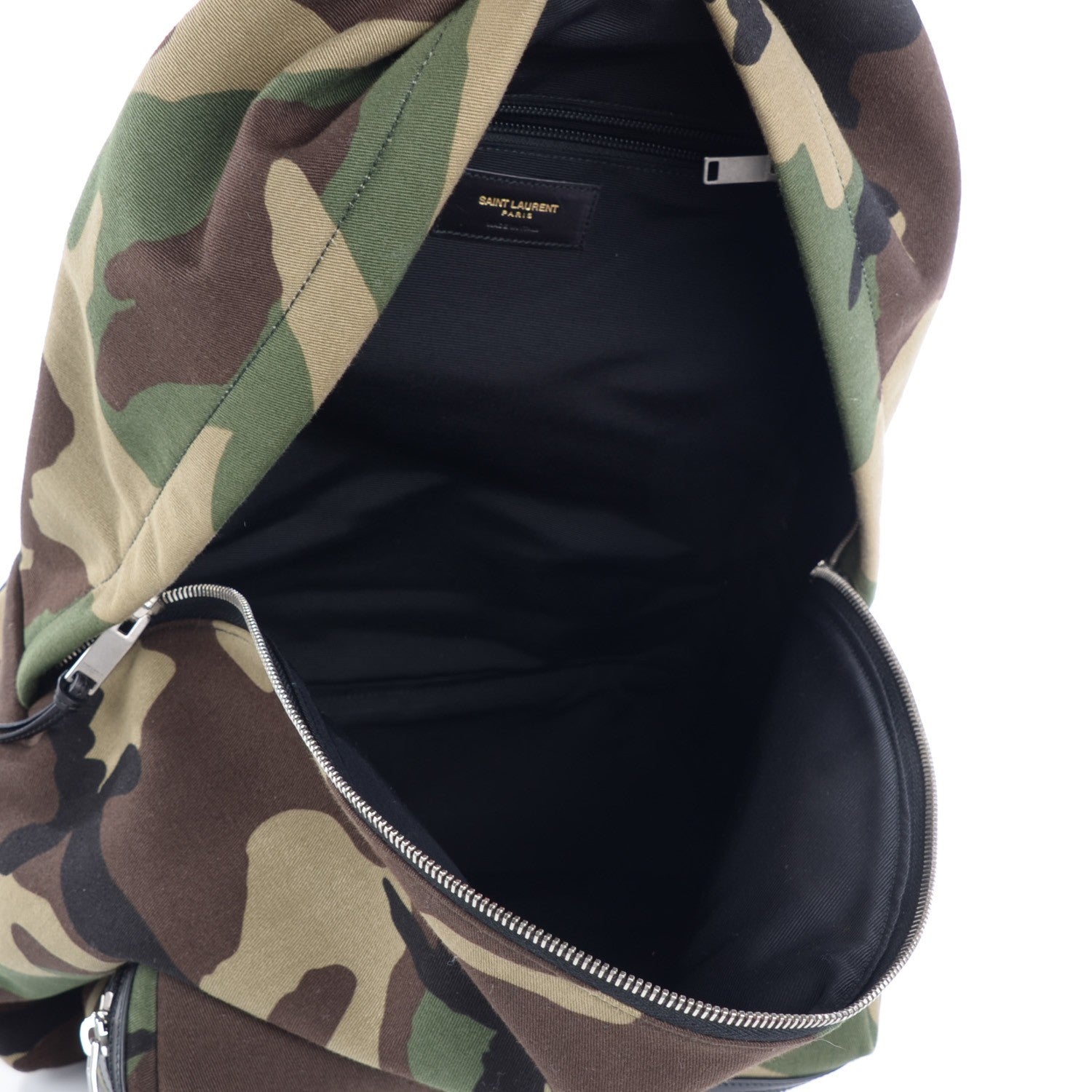 Saint Laurent Canvas Camouflage Print Hunting Backpack Khaki 5 of 7