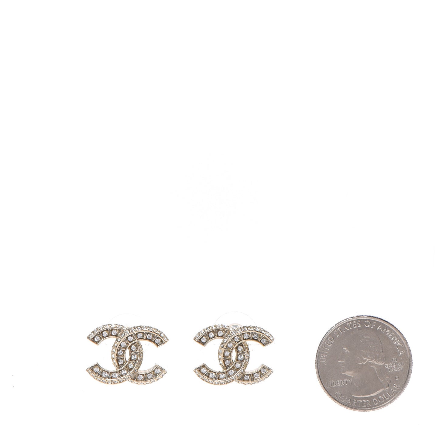 Crystal CC Earrings Gold