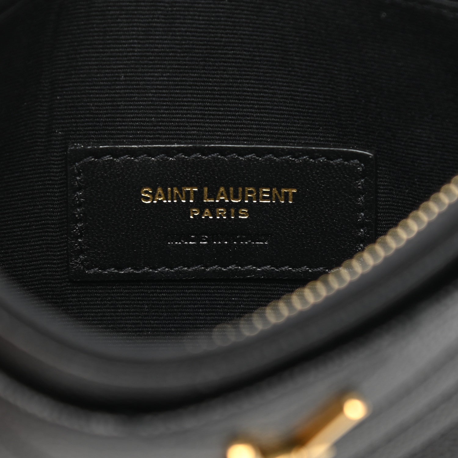 Saint Laurent Grain De Poudre Chevron Monogram Bill Pouch Black 6 of 8