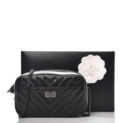 Chanel Aged Calfskin Chevron Mini Reissue Camera Case So Black 8 of 8
