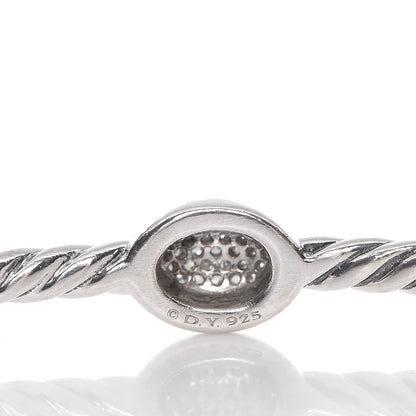 David Yurman Sterling Silver Diamond 3mm Confetti Three Station Bangle 4 of 4