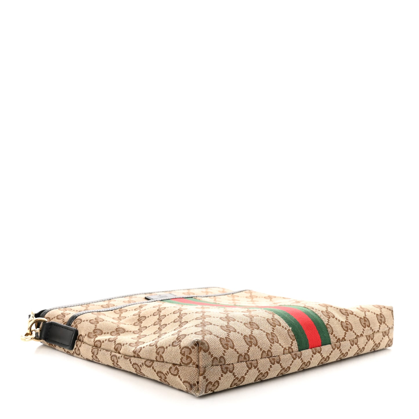 GG Monogram Web Flat Messenger Bag Black