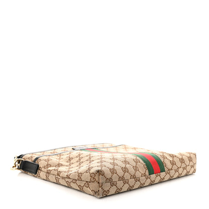 Gucci GG Monogram Web Flat Messenger Bag Black 4 of 10