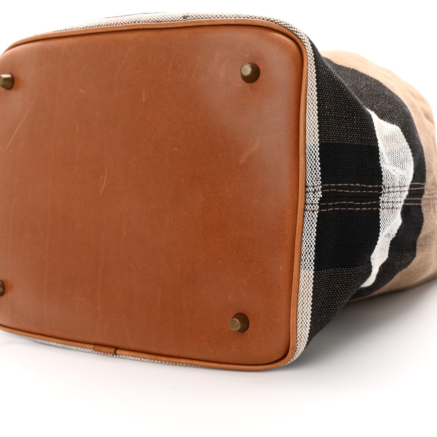 Burberry Canvas Mega Check Medium Ashby Hobo Saddle Brown 10 of 12