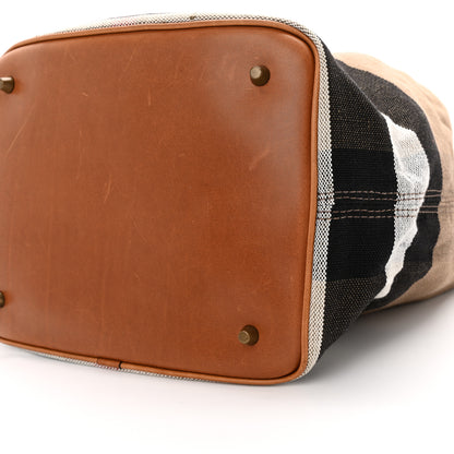 Burberry Canvas Mega Check Medium Ashby Hobo Saddle Brown 10 of 12