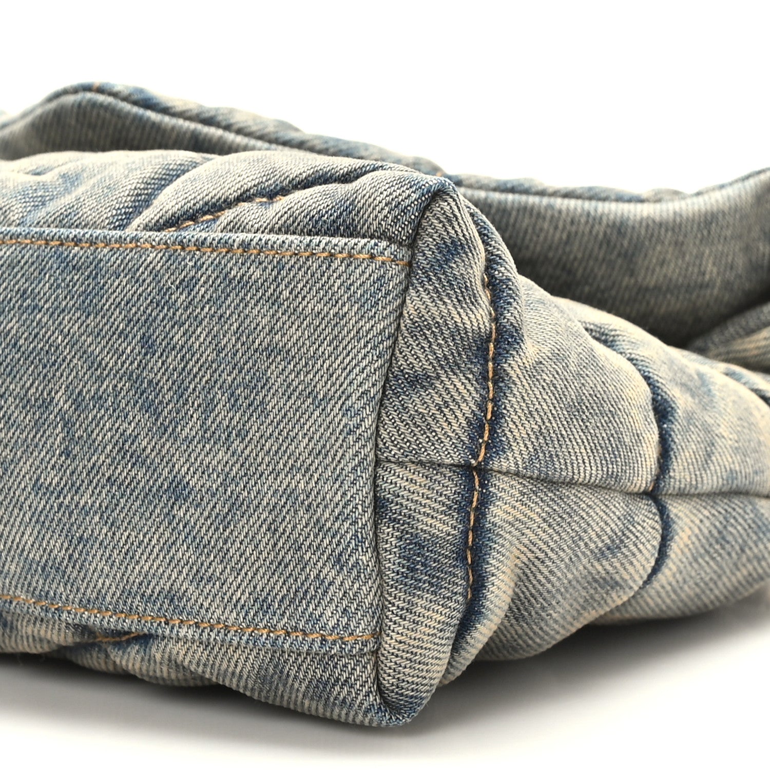 Saint Laurent Denim Quilted Toy Loulou Puffer Monogram Chain Satchel Blue Cinnamon 9 of 10