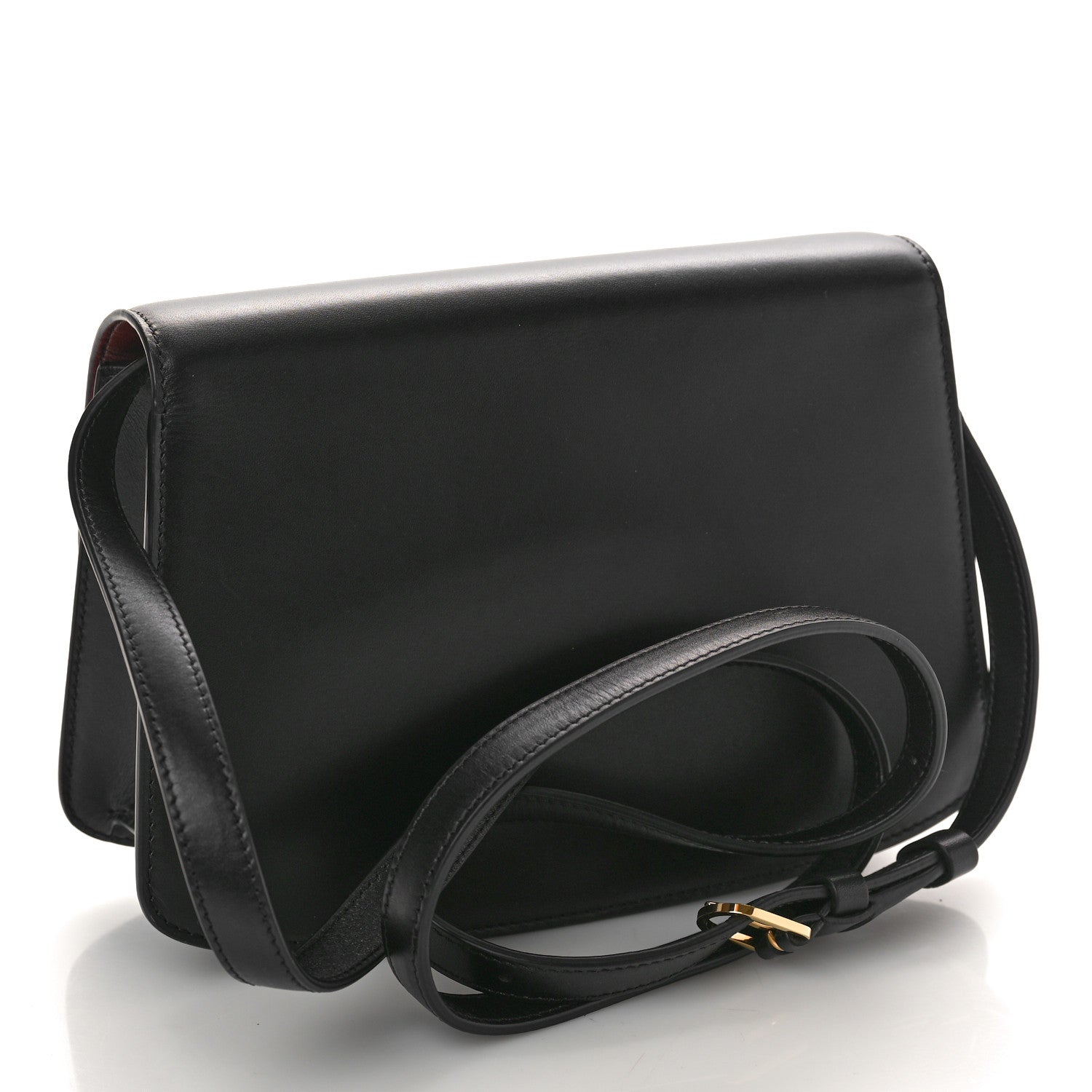 The Row Polished Saddle Calfskin Sofia 8.75 Crossbody Black 3 of 11