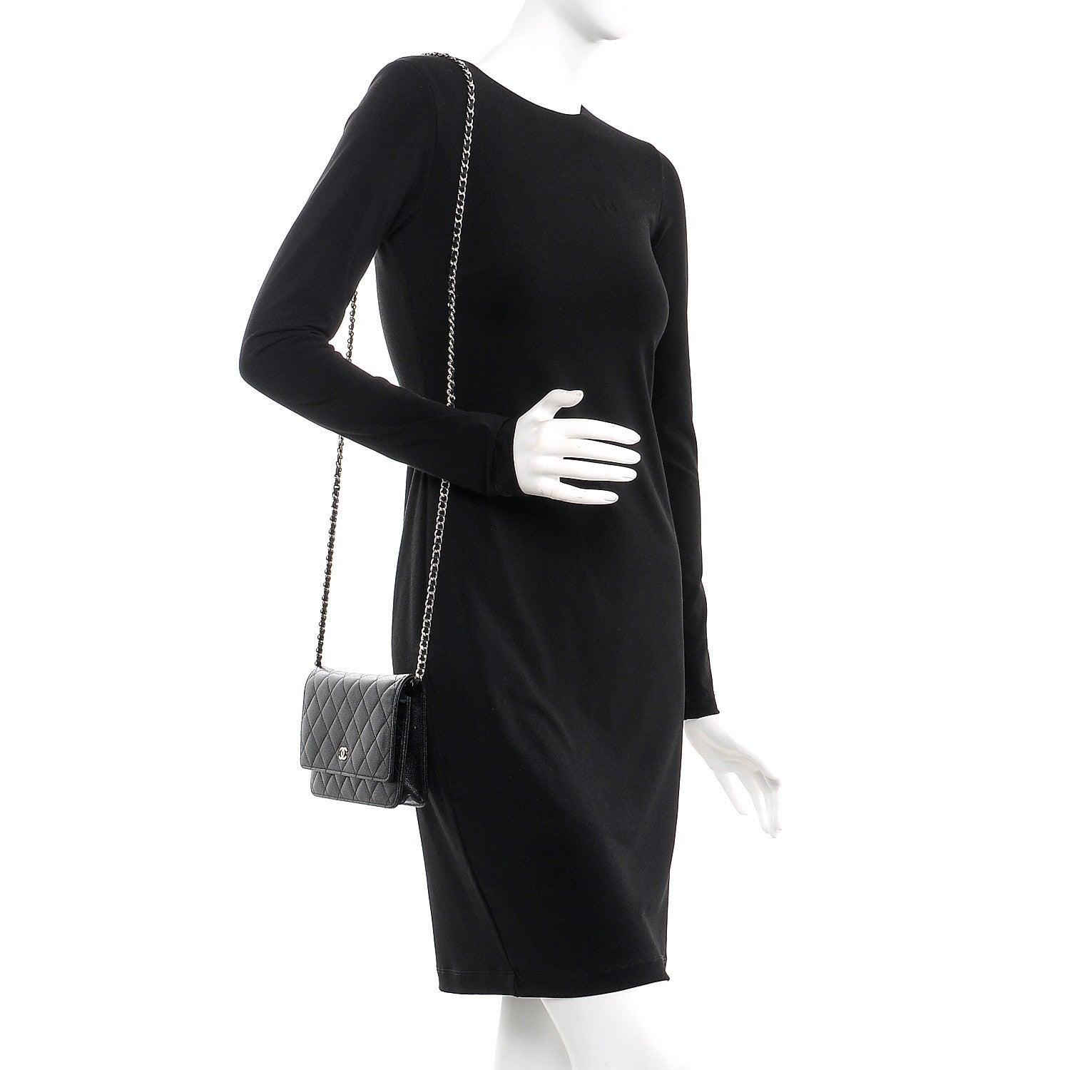 Chanel Caviar Quilted Wallet On Chain WOC Black 2 of 12