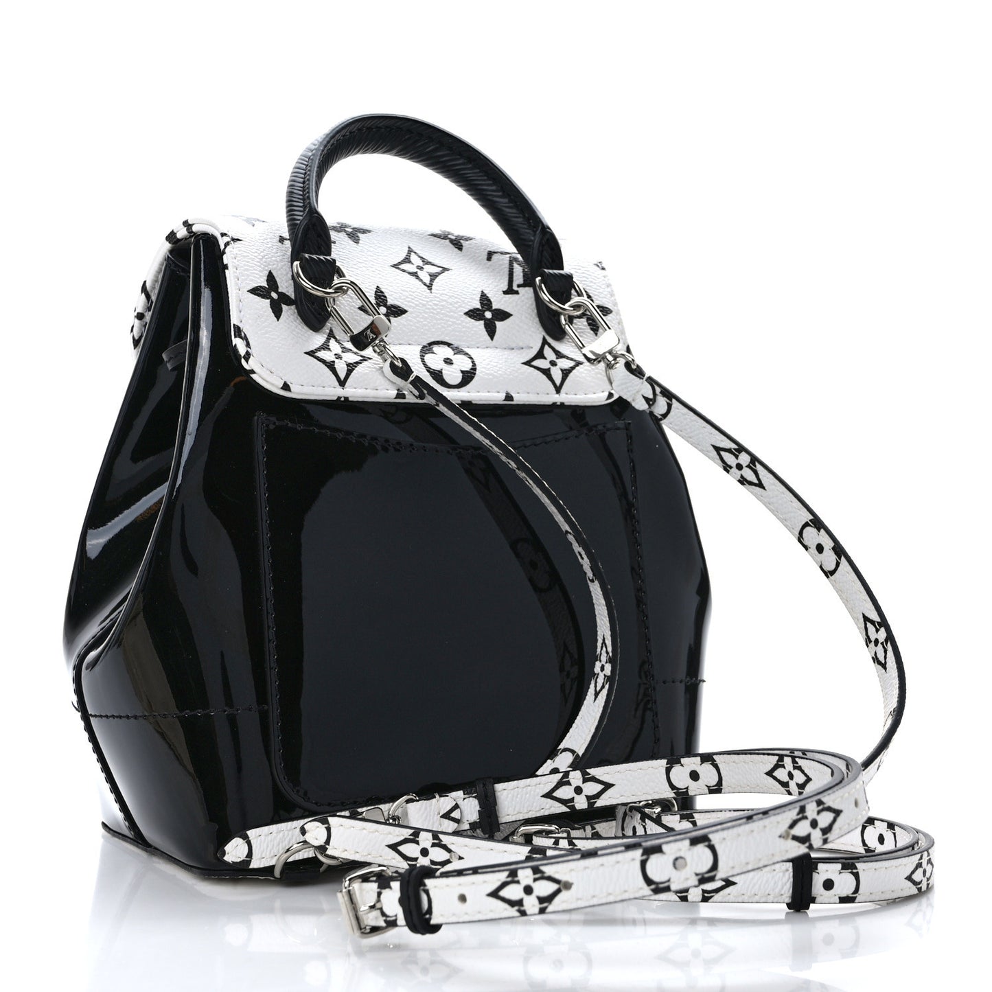 Patent Monogram Hot Springs Backpack Black White
