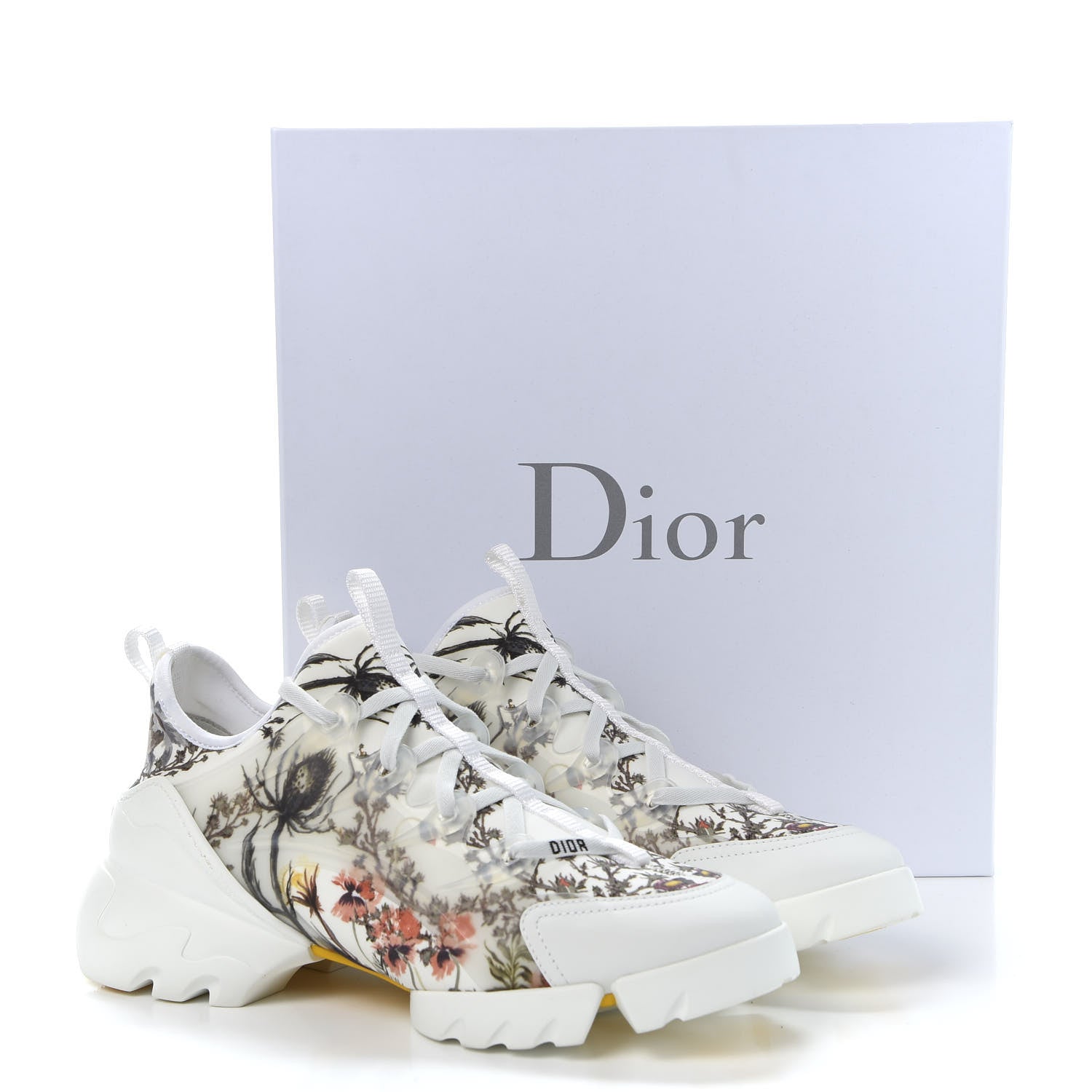 Christian Dior Neoprene Rubber Champetre Print Womens D-Connect Sneakers 40.5 White Multicolor 12 of 12