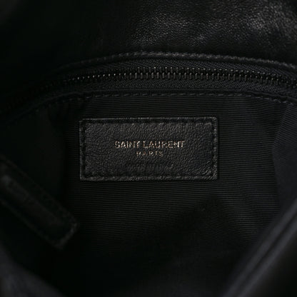 Saint Laurent Lambskin Quilted Monogram Monochrome Small Loulou Puffer Chain Satchel Black 6 of 10