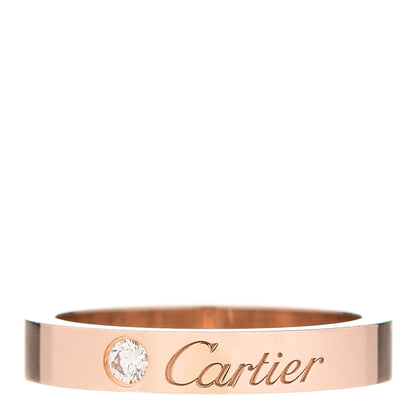 Cartier 18K Pink Gold Diamond 3mm C De Cartier Wedding Band Ring 46 3.75 1 of 7