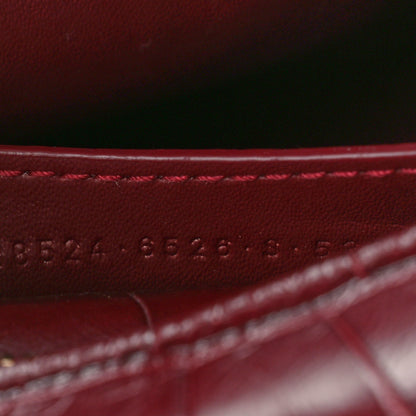 Balenciaga Calfskin Crocodile Embossed Neo Classic Gold Hardware Nano City Dark Red 7 of 11